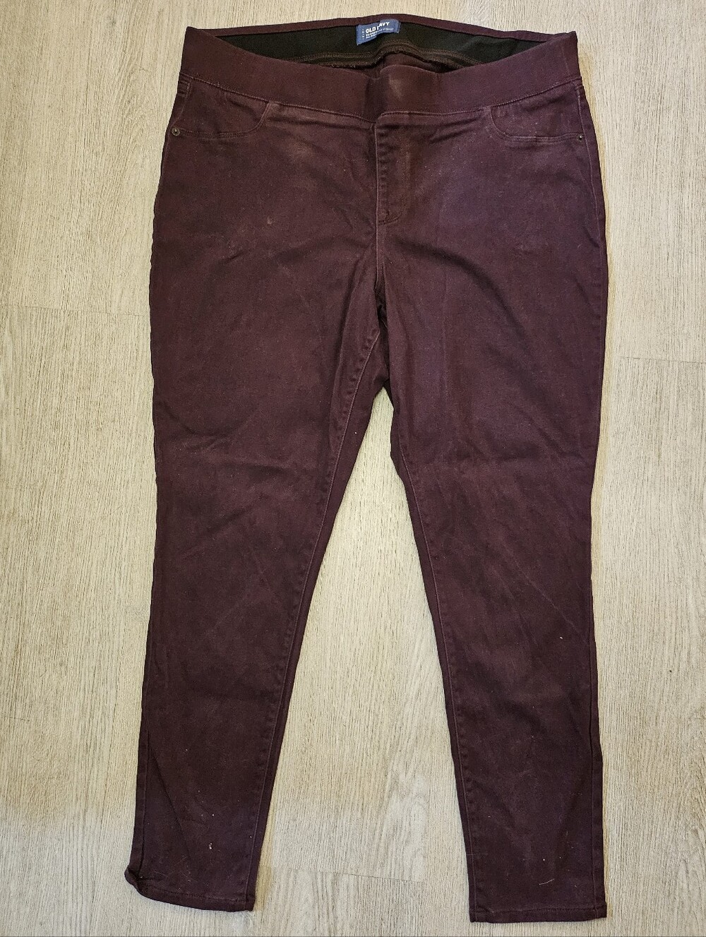 18- Old Navy- Maroon MidRise Velvet-Like Pants